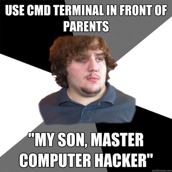 Use cmd terminal in front of parents 