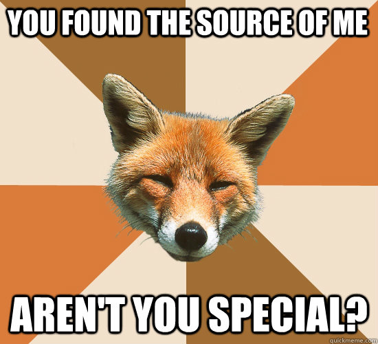 You found the source of me Aren't you special?  Condescending Fox