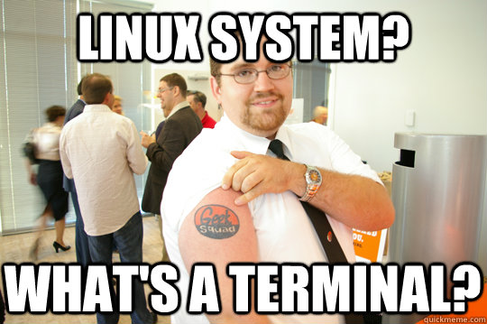 Linux system? What's a terminal? - Linux system? What's a terminal?  GeekSquad Gus