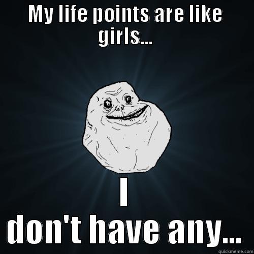 How I feel - MY LIFE POINTS ARE LIKE GIRLS... I DON'T HAVE ANY... Forever Alone