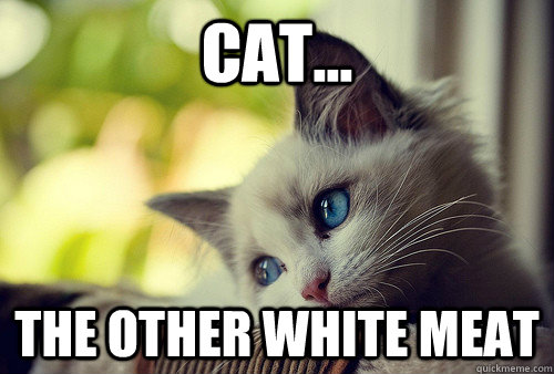 Cat... the other white meat  First World Problems Cat