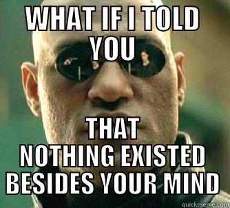 WHAT IF I TOLD YOU THAT NOTHING EXISTED BESIDES YOUR MIND Matrix Morpheus