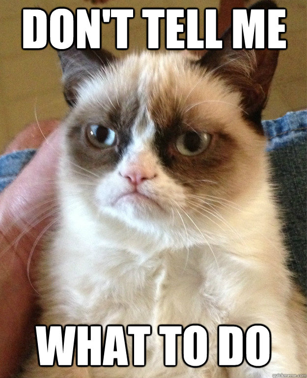 don't tell me what to do  Grumpy Cat