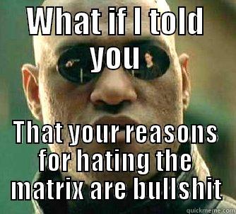 WHAT IF I TOLD YOU THAT YOUR REASONS FOR HATING THE MATRIX ARE BULLSHIT Matrix Morpheus