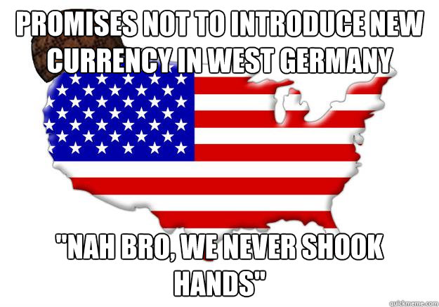 promises not to introduce new currency in west Germany 