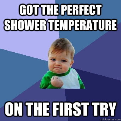 Got the perfect shower temperature on the first try  Success Kid