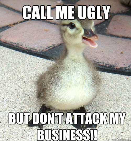 Call me ugly But don't attack my business!!  