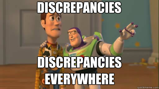discrepancies discrepancies Everywhere - discrepancies discrepancies Everywhere  Everywhere