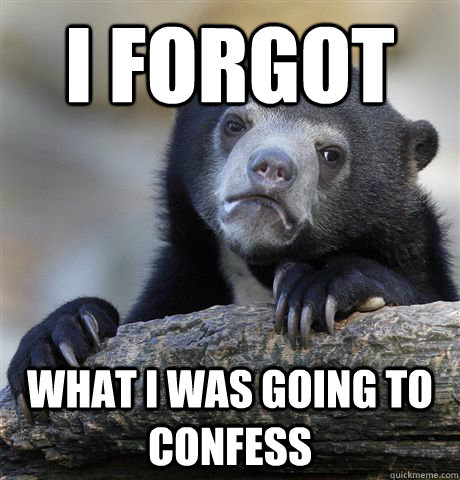 I forgot What I was going to confess   Confession Bear