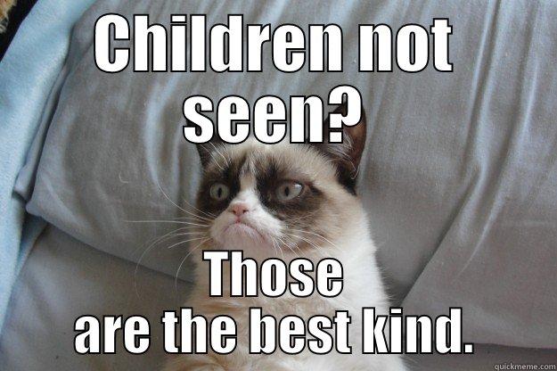 CHILDREN NOT SEEN? THOSE ARE THE BEST KIND. Grumpy Cat