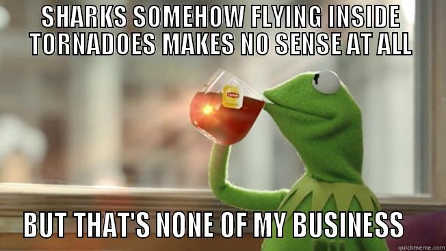 SHARKS SOMEHOW FLYING INSIDE TORNADOES MAKES NO SENSE AT ALL BUT THAT'S NONE OF MY BUSINESS    Misc