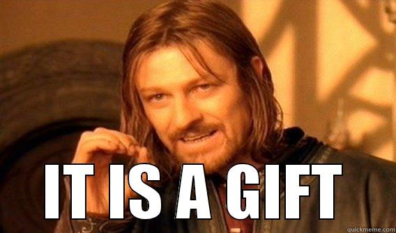  IT IS A GIFT One Does Not Simply