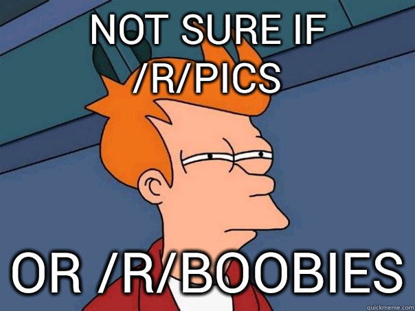 Not sure if /r/pics Or /r/boobies  Futurama Fry