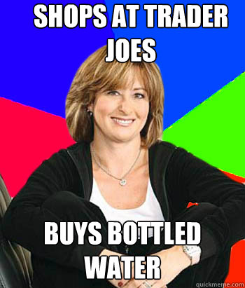 shops at Trader Joes buys bottled water - shops at Trader Joes buys bottled water  Sheltering Suburban Mom