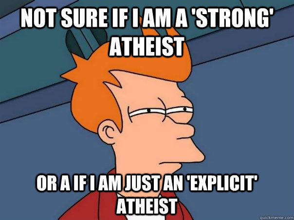 not sure if i am a 'strong' atheist or a if i am just an 'explicit' atheist - not sure if i am a 'strong' atheist or a if i am just an 'explicit' atheist  Futurama Fry