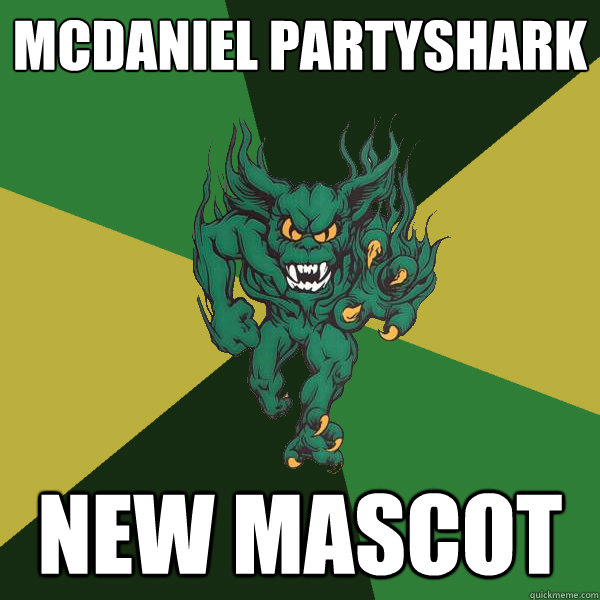 mcdaniel Partyshark new mascot  