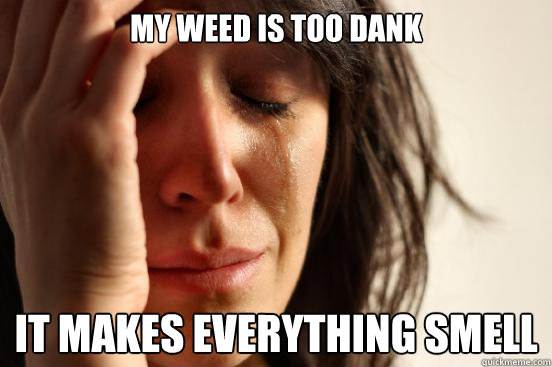 my weed is too dank it makes everything smell  - my weed is too dank it makes everything smell   First World Problems