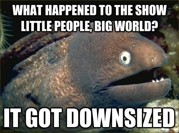 what happened to the show little people, big world? it got downsized  - what happened to the show little people, big world? it got downsized   Bad Joke Eel