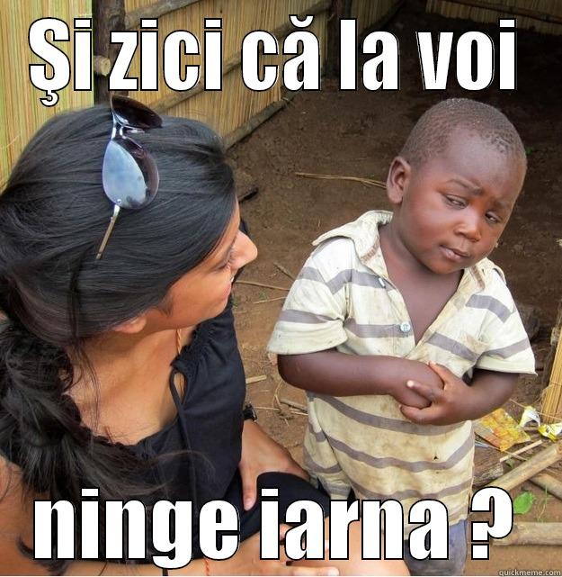 ŞI ZICI CĂ LA VOI NINGE IARNA ? Skeptical Third World Kid