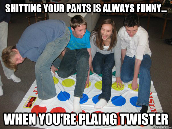 Shitting your pants is always funny... when you're plaing twister  Boy Shits Pants