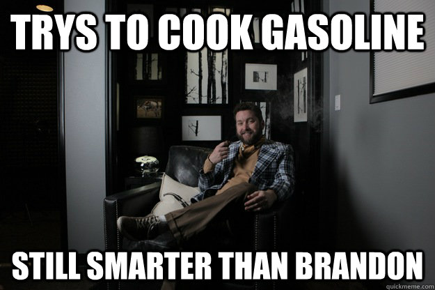 trys to cook gasoline still smarter than brandon  benevolent bro burnie