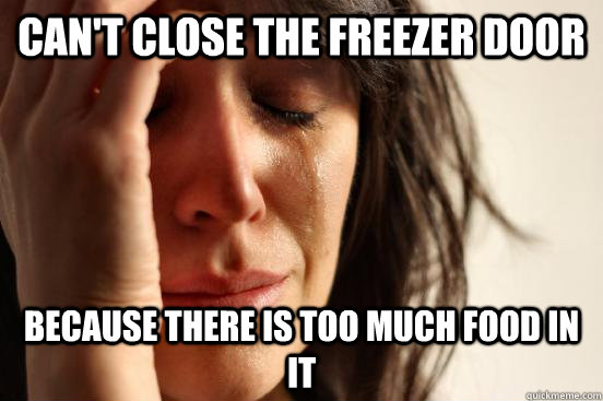 Can't close the freezer door because there is too much food in it - Can't close the freezer door because there is too much food in it  First World Problems