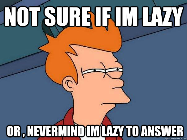 not sure if im lazy  or , nevermind im lazy to answer  Futurama Fry