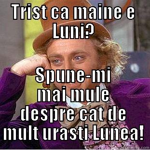 Monday Maniac - TRIST CA MAINE E LUNI? SPUNE-MI MAI MULE DESPRE CAT DE MULT URASTI LUNEA! Condescending Wonka