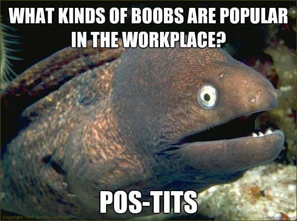 What kinds of boobs are popular in the workplace? Pos-tits - What kinds of boobs are popular in the workplace? Pos-tits  Bad Joke Eel