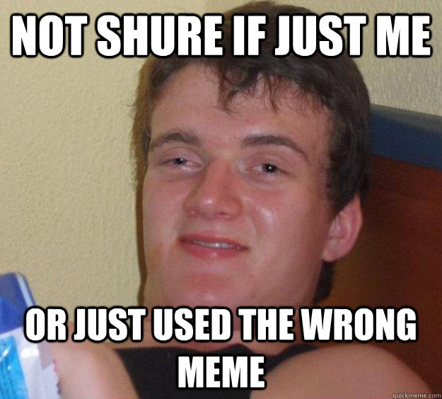 Not shure if just me or just used the wrong meme  10 Guy