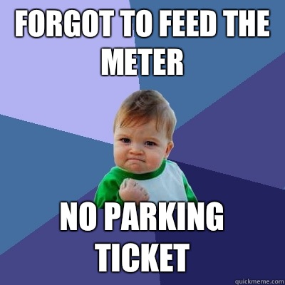 Forgot to feed the meter No parking ticket  Success Kid