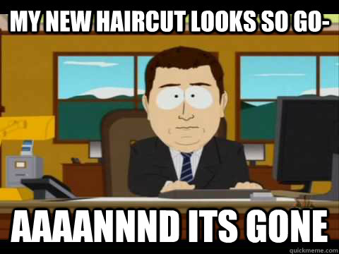 My new haircut looks so go- Aaaannnd its gone - My new haircut looks so go- Aaaannnd its gone  Aaand its gone