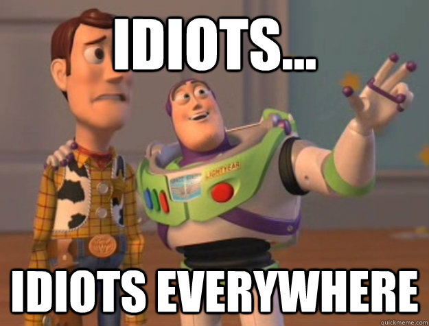 Idiots... Idiots everywhere  Buzz Lightyear