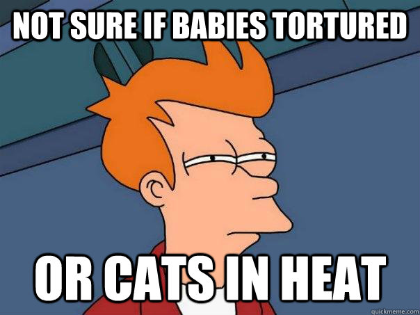 Not sure if babies tortured or cats in heat  Futurama Fry