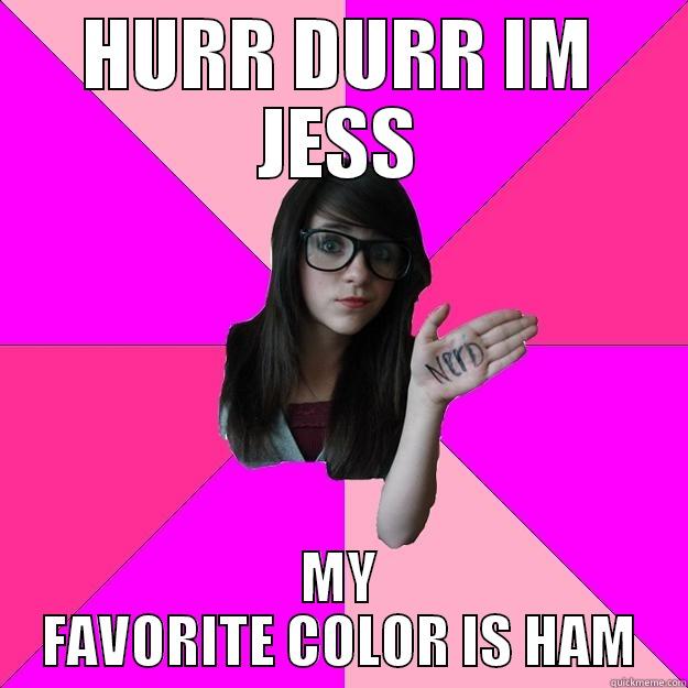 Chibi Mindori - HURR DURR IM JESS MY FAVORITE COLOR IS HAM Idiot Nerd Girl