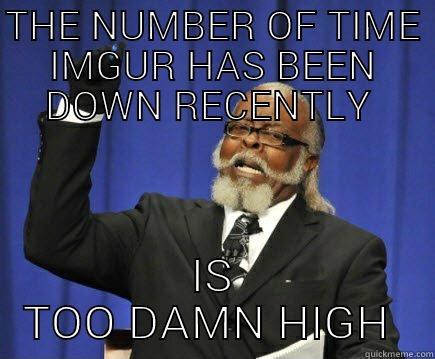 THE NUMBER OF TIME IMGUR HAS BEEN DOWN RECENTLY  IS TOO DAMN HIGH  Too Damn High