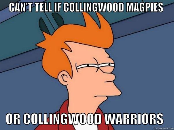 CAN'T TELL IF COLLINGWOOD MAGPIES    OR COLLINGWOOD WARRIORS    Futurama Fry