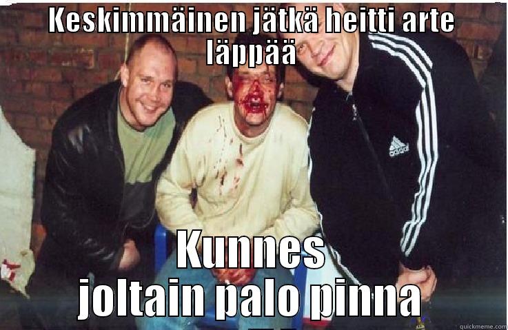 KESKIMMÄINEN JÄTKÄ HEITTI ARTE LÄPPÄÄ KUNNES JOLTAIN PALO PINNA Misc