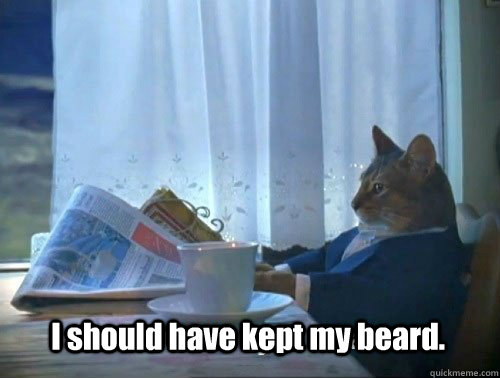 I should have kept my beard. - I should have kept my beard.  Fancy Cat