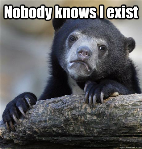 Nobody knows I exist   Confession Bear