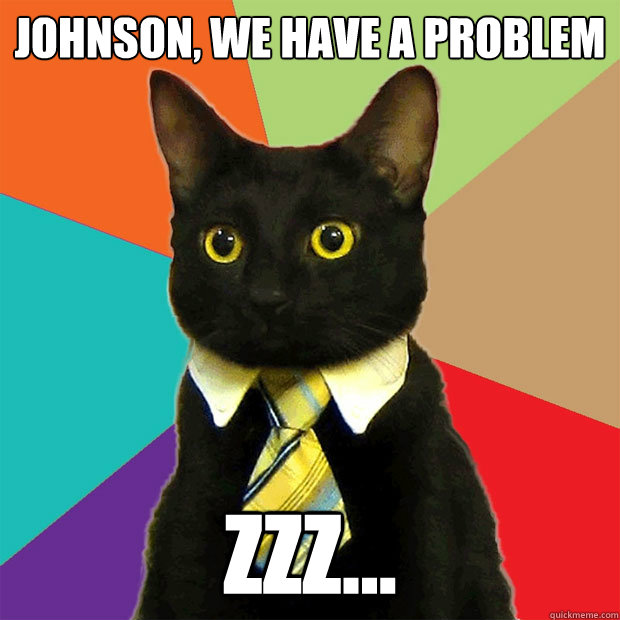 Johnson, we have a problem zzz...  Business Cat