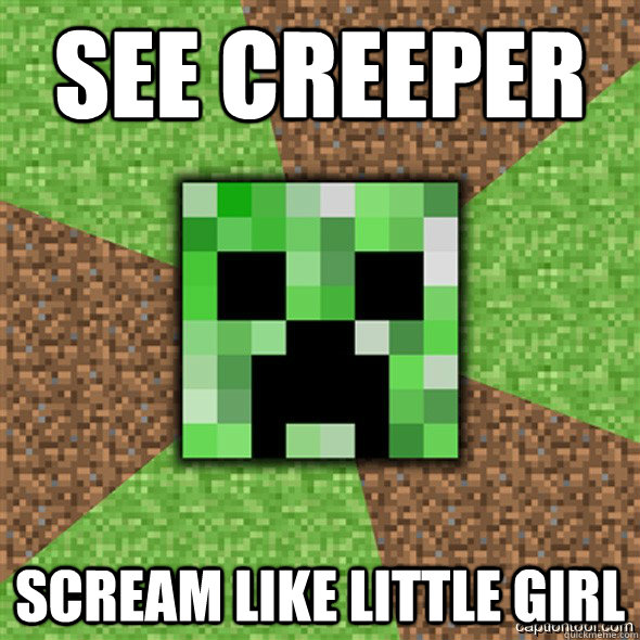 See creeper Scream like little girl  