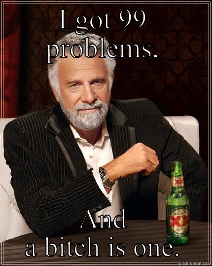 99 problems - I GOT 99 PROBLEMS, AND A BITCH IS ONE. The Most Interesting Man In The World