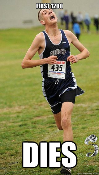 first 1200 DIES  Freshman Cross Country Runner