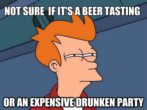 Not Sure  if it's a beer tasting or an expensive drunken party - Not Sure  if it's a beer tasting or an expensive drunken party  Futurama Fry