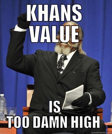 KHANS VALUE IS TOO DAMN HIGH  The Rent Is Too Damn High