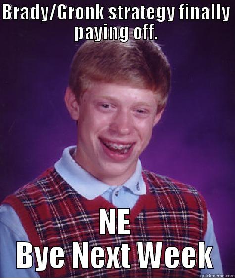 Brady Gronk - BRADY/GRONK STRATEGY FINALLY PAYING OFF. NE BYE NEXT WEEK Bad Luck Brian