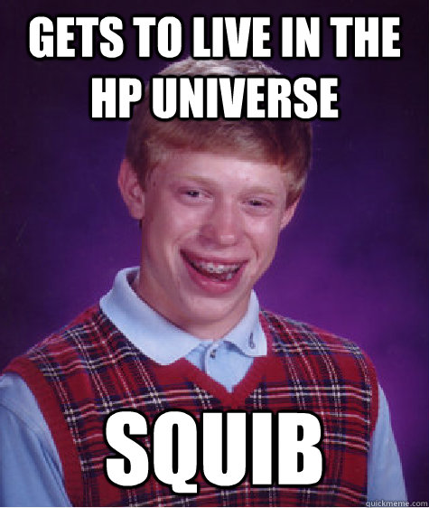 Gets to live in the hp universe squib  Bad Luck Brian