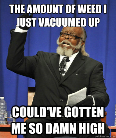 The amount of weed I just vacuumed up could've gotten me so damn high - The amount of weed I just vacuumed up could've gotten me so damn high  The Rent Is Too Damn High