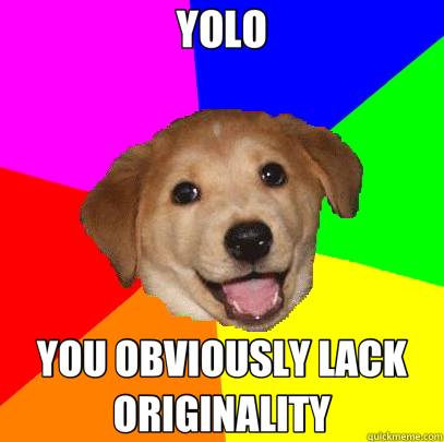 YOLO YOU OBVIOUSLY LACK ORIGINALITY - YOLO YOU OBVIOUSLY LACK ORIGINALITY  Advice Dog